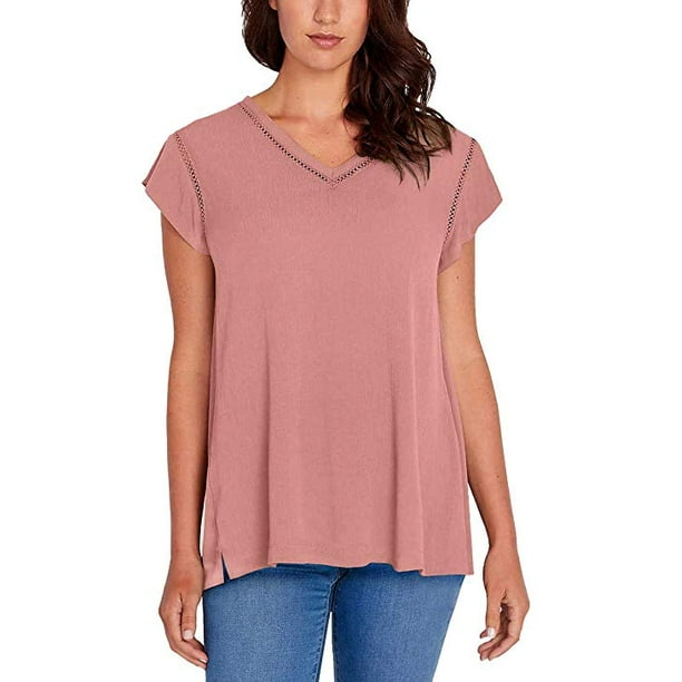 Buffalo David Bitton Ladies Short Sleeve V-Neck Top Buffalo David Bitton Ladies Short Sleeve V-Neck Top